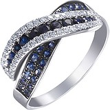 Женское золотое кольцо с бриллиантами и сапфирами, 1668643