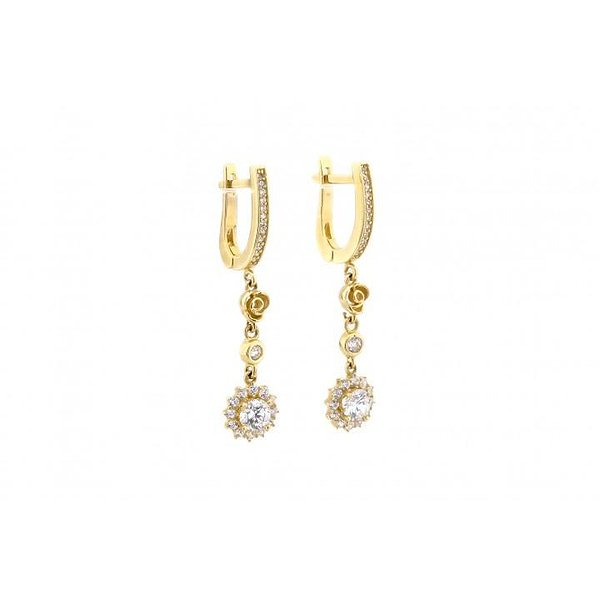 Золоті сережки з куб. цирконіями