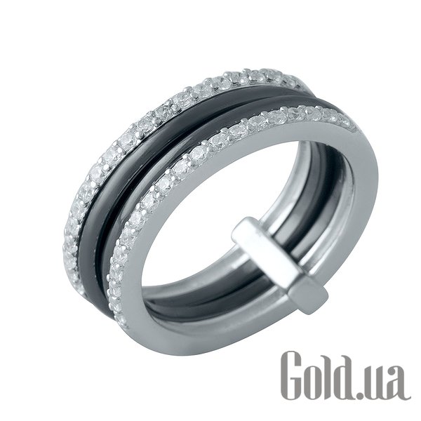 Купить Серебряное обручальное кольцо с керамикой и куб. циркониями