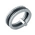 Серебряное обручальное кольцо с керамикой и куб. циркониями - фото 1