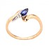 Женское золотое кольцо с сапфиром и бриллиантами - фото 2