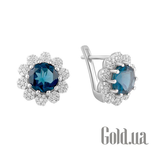 

Серьги Fresh Jewelry, Серебряные серьги с куб. циркониями и топазами