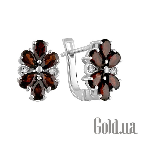 

Серьги Fresh Jewelry, Серебряные серьги с куб. циркониями и гранатами