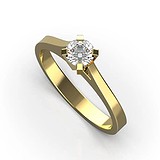 Золотое кольцо с бриллиантом, 1768227