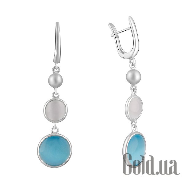 

Серьги с подвесками Fresh Jewelry, Серебряные серьги с кошачьим глазом