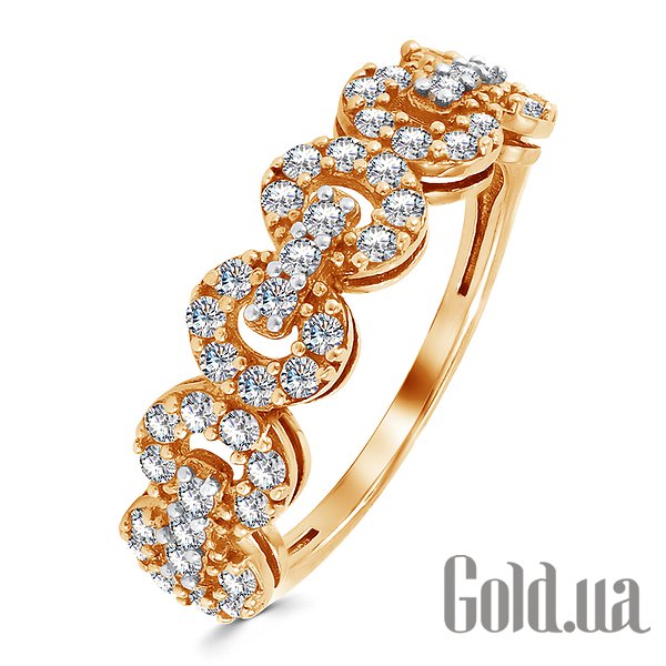 

Кольцо Украина, Женское золотое кольцо с куб. циркониями, 15