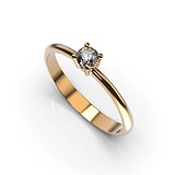 Золотое кольцо с бриллиантом, 1776163