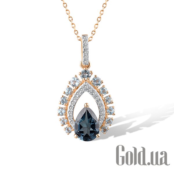 

Женский кулон Lurie Jewelry, Золотой кулон с топазами и бриллиантами