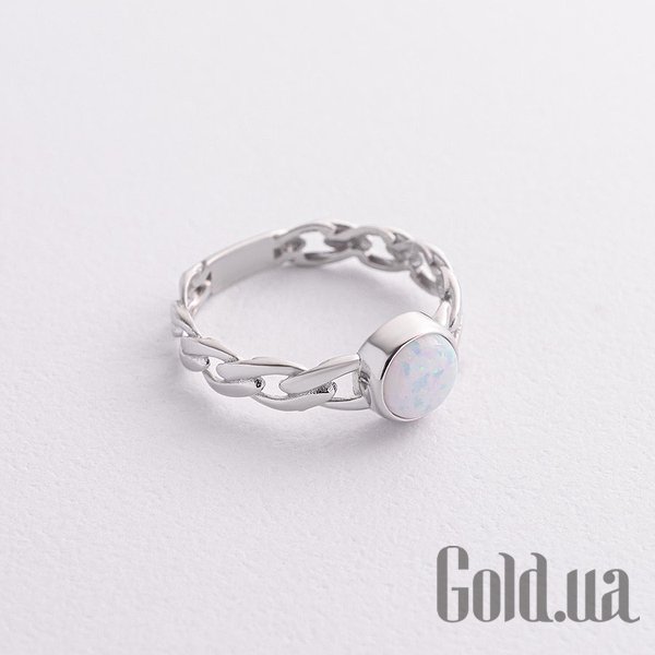 

Кольцо Украина, Женское золотое кольцо с синт. опалом, 16.5