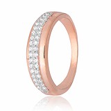 Женское серебряное кольцо с куб. циркониями в позолоте, 283171