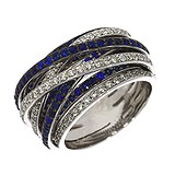 Женское золотое кольцо с бриллиантами и сапфирами, 808995