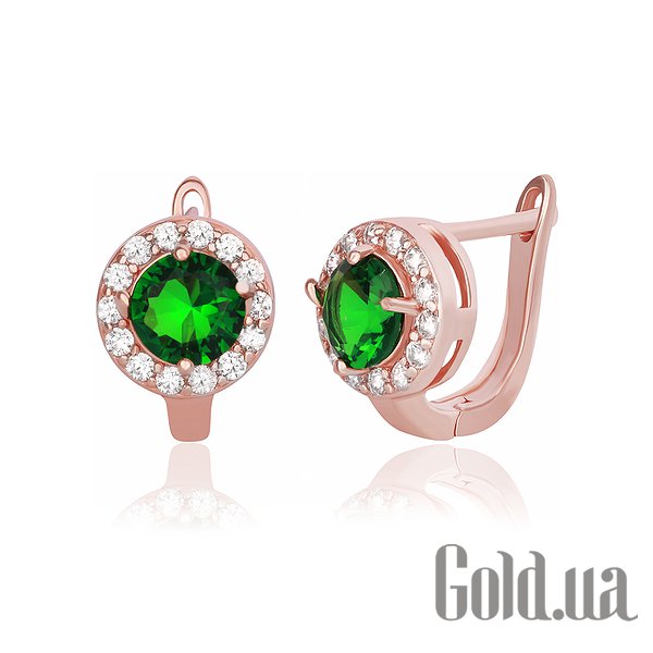 

Серьги Silvex925, Серебряные серьги с куб. циркониями в позолоте