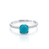 Женское серебряное кольцо с бирюзой и куб. циркониями, 1354276