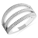 Женское серебряное кольцо с куб. циркониями, 1665316