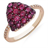Женское золотое кольцо с бриллиантами и рубинами, 1667876