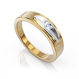 Золотое обручальное кольцо с бриллиантом, 1679908