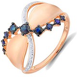 Женское золотое кольцо с бриллиантами и сапфирами, 1703460