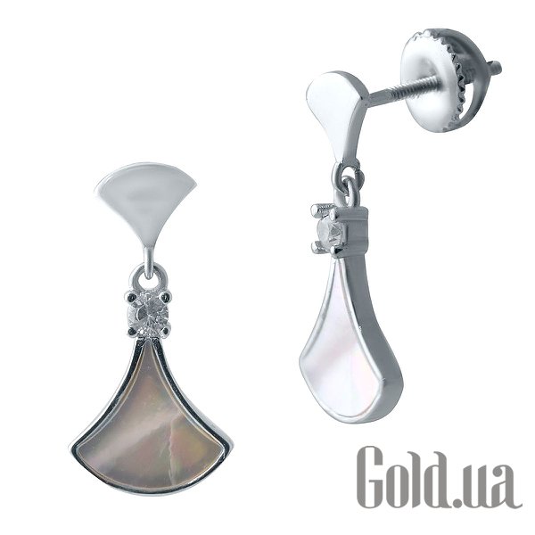

Серьги с подвесками Fresh Jewelry, Серебряные серьги с куб. циркониями и перламутром