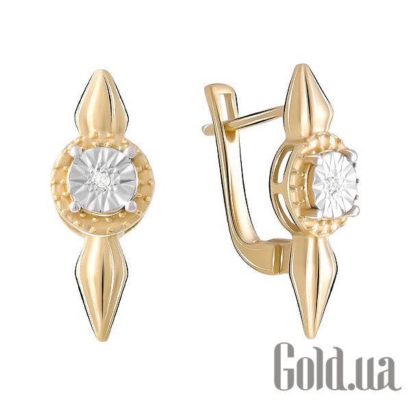 

Серьги Fresh Jewelry, Серебряные серьги с бриллиантами в позолоте