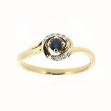 Женское золотое кольцо с сапфиром и бриллиантами, 1776420