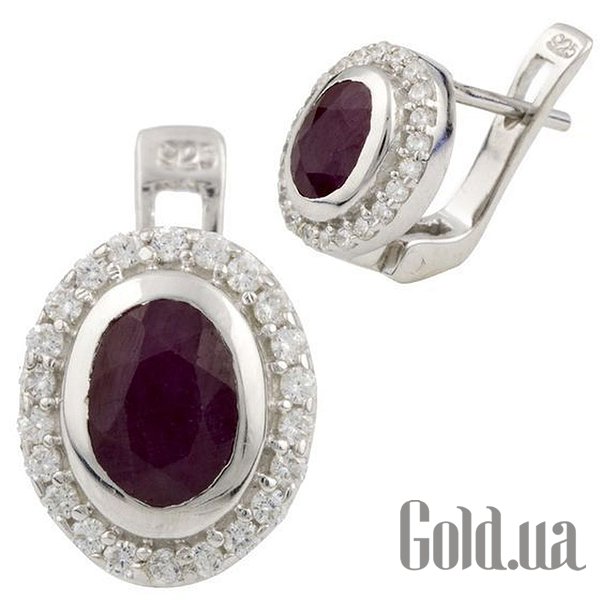

Серьги Fresh Jewelry, Серебряные серьги с рубинами и куб. циркониями