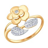 SOKOLOV Женское золотое кольцо с куб. циркониями, 1512485