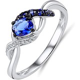 Женское золотое кольцо с бриллиантами и сапфирами, 1602853