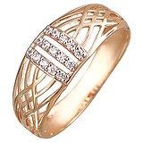 Женское золотое кольцо с куб. циркониями, 1605413