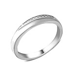Серебряное обручальное кольцо с куб. циркониями, 160549