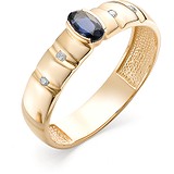 Женское золотое кольцо с бриллиантами и сапфиром, 1614117