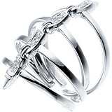 Женское серебряное кольцо с куб. циркониями, 1669413