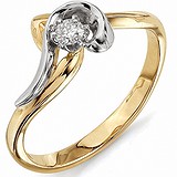 Золотое кольцо с бриллиантом, 1688869
