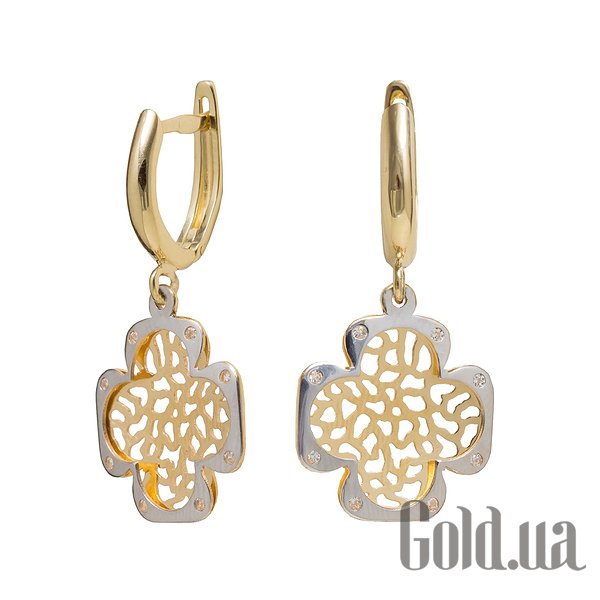 

Серьги с подвесками Украина, Золотые серьги с куб. циркониями