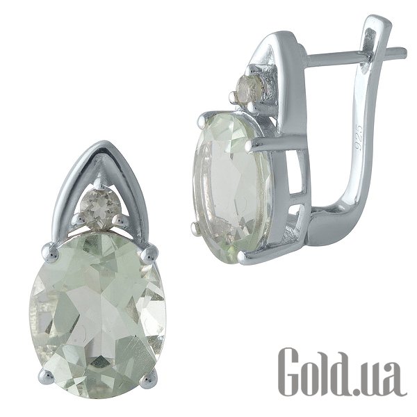 

Серьги Fresh Jewelry, Серебряные серьги с аметистами и куб. циркониями