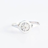 Серебряное кольцо с бриллиантом, 1717029