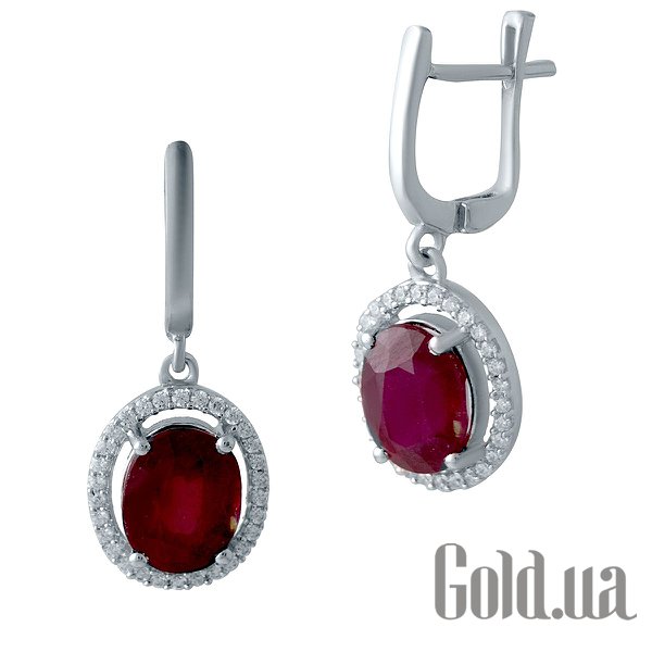 

Серьги с подвесками Fresh Jewelry, Серебряные серьги с рубинами и куб. циркониями