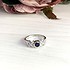 Женское серебряное кольцо с синт. сапфиром и куб. циркониями - фото 2
