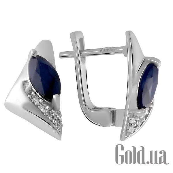 

Серьги Fresh Jewelry, Серебряные серьги с куб. циркониями и сапфирами