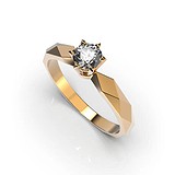 Золотое кольцо с бриллиантом, 1768229
