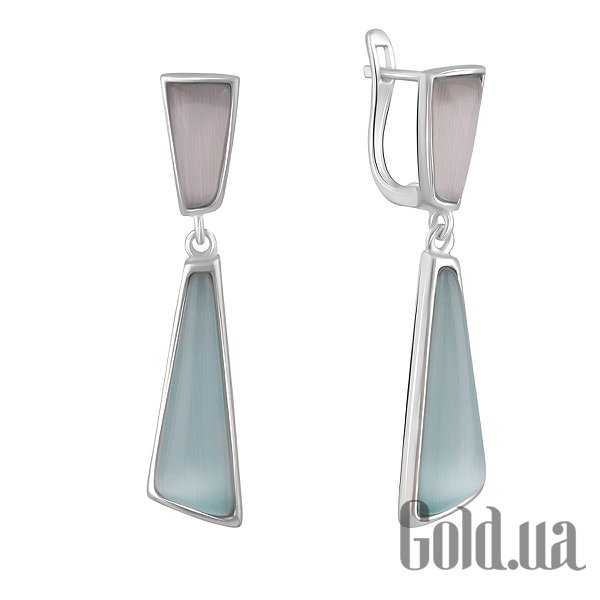 

Серьги с подвесками Fresh Jewelry, Серебряные серьги с кошачьим глазом