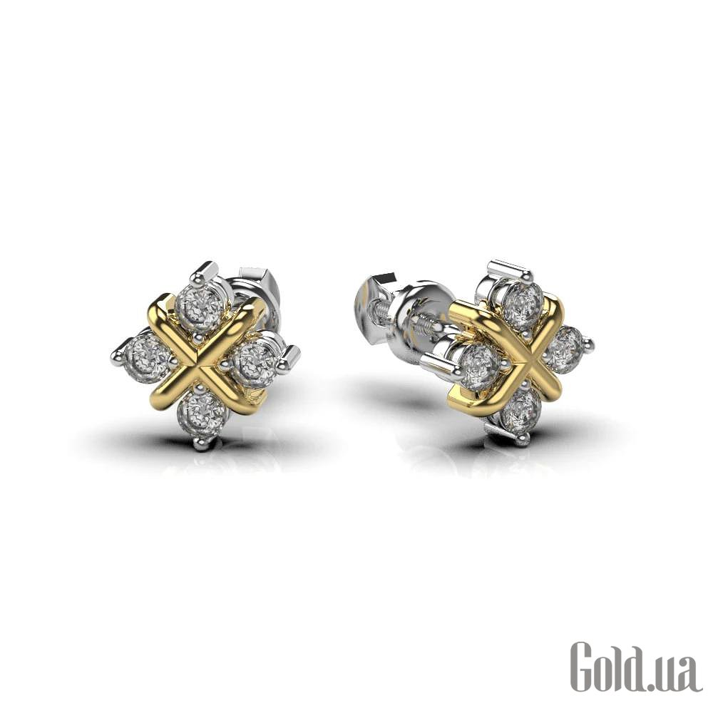 Золотые серьги с бриллиантами lun334841121b – изображение 2