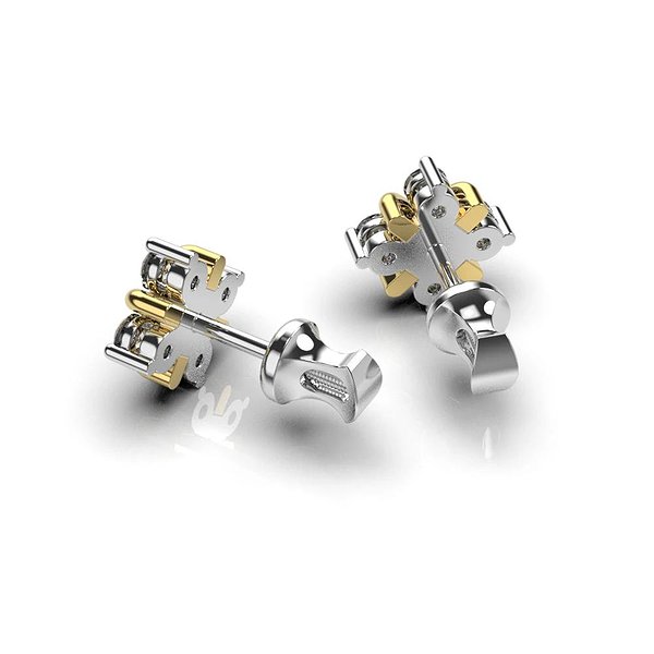Золотые серьги с бриллиантами lun334841121b – изображение 3