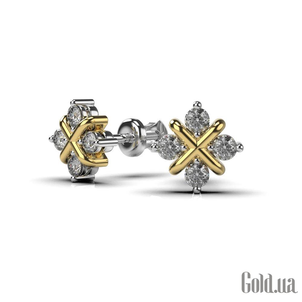Золотые серьги с бриллиантами lun334841121b – изображение 4