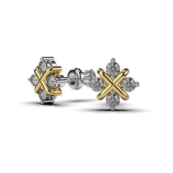 Золотые серьги с бриллиантами lun334841121b – изображение 4
