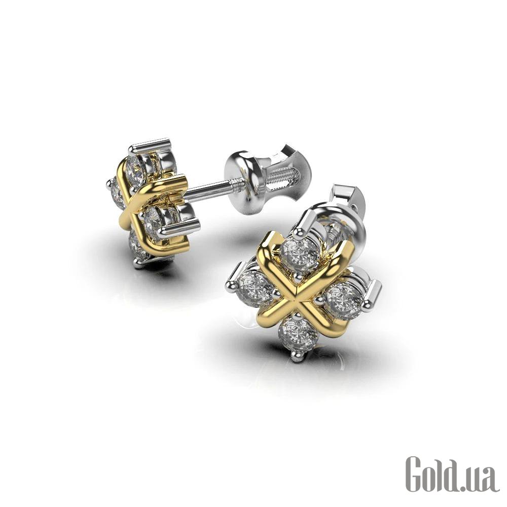 Золотые серьги с бриллиантами lun334841121b – изображение 5