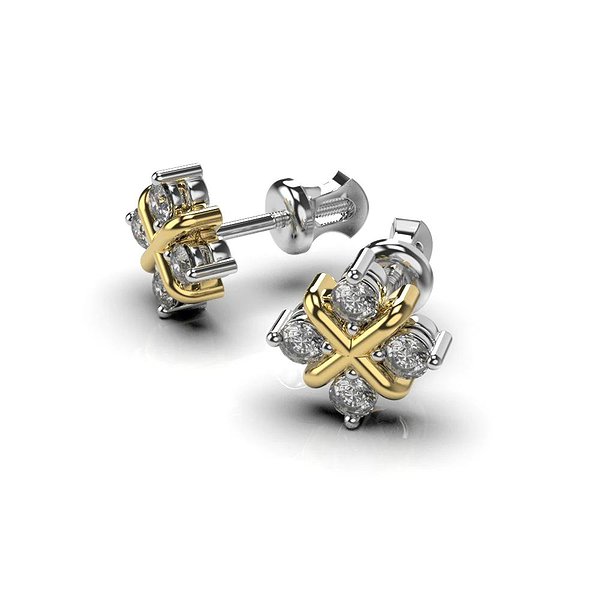 Золотые серьги с бриллиантами lun334841121b – изображение 5