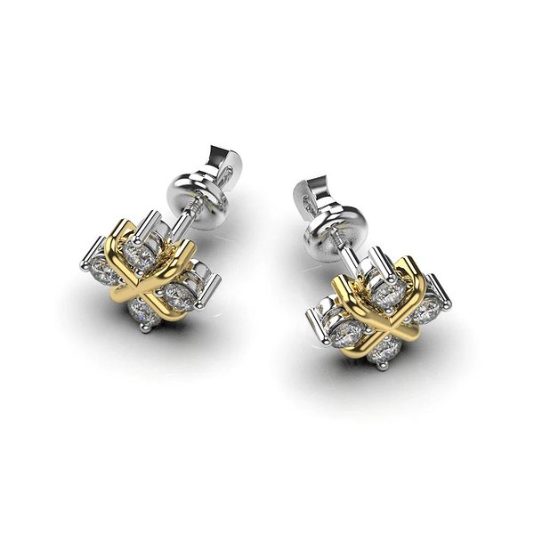 Золотые серьги с бриллиантами lun334841121b – изображение 6
