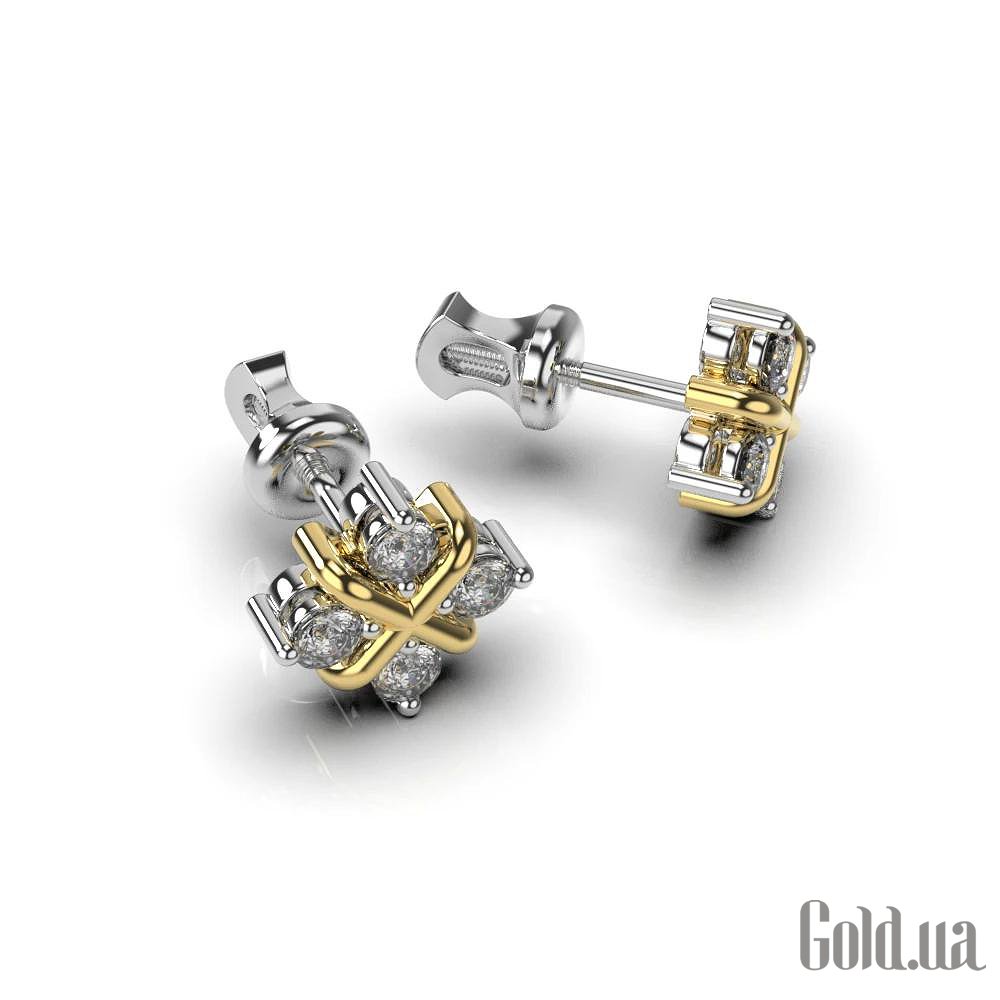 Золотые серьги с бриллиантами lun334841121b – изображение 7
