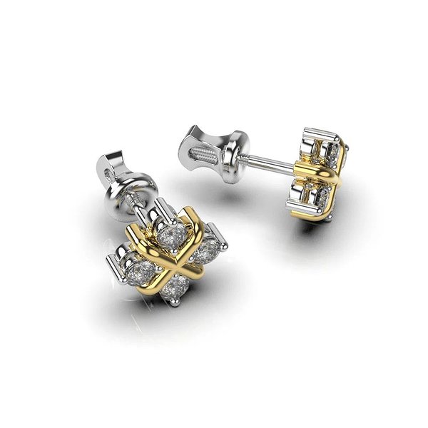 Золотые серьги с бриллиантами lun334841121b – изображение 7