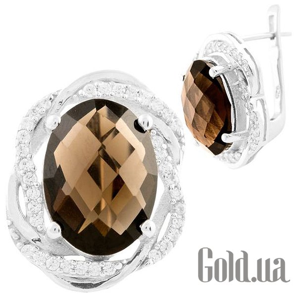 

Серьги Fresh Jewelry, Серебряные серьги с куб. циркониями и раухтопазами